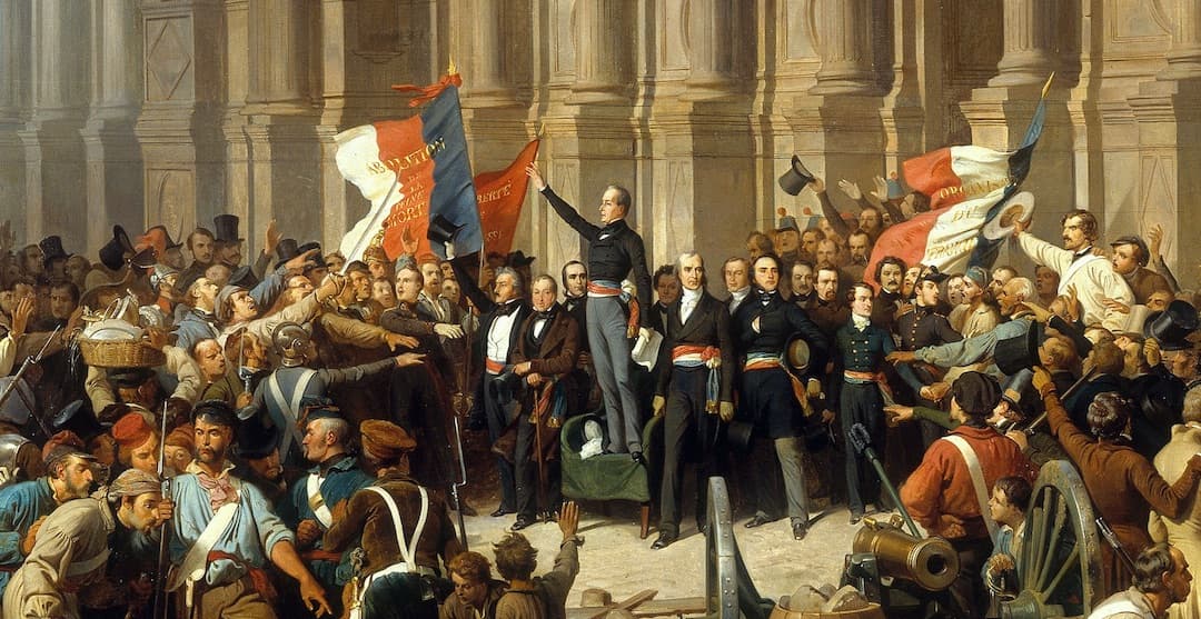 Lamartine refusing the red flag in front of the Hôtel de Ville by Henri Félix Philippoteaux