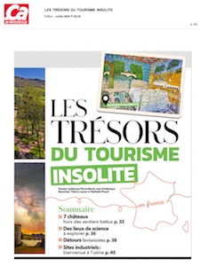 Article de la revue Ça m’intéresse sur les trésors du tourisme insolite et présentant 7 châteaux dont le château de Saint-Point
