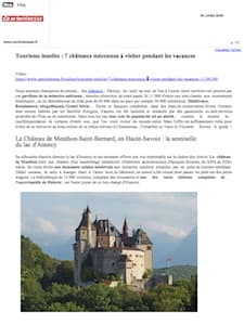 Article de la revue Ça m’intéresse sur les trésors du tourisme insolite et présentant 7 châteaux dont le château de Saint-Point