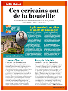 Article du magazine Femme actuelle jeux sur le château de Lamartine et sa balade poétique