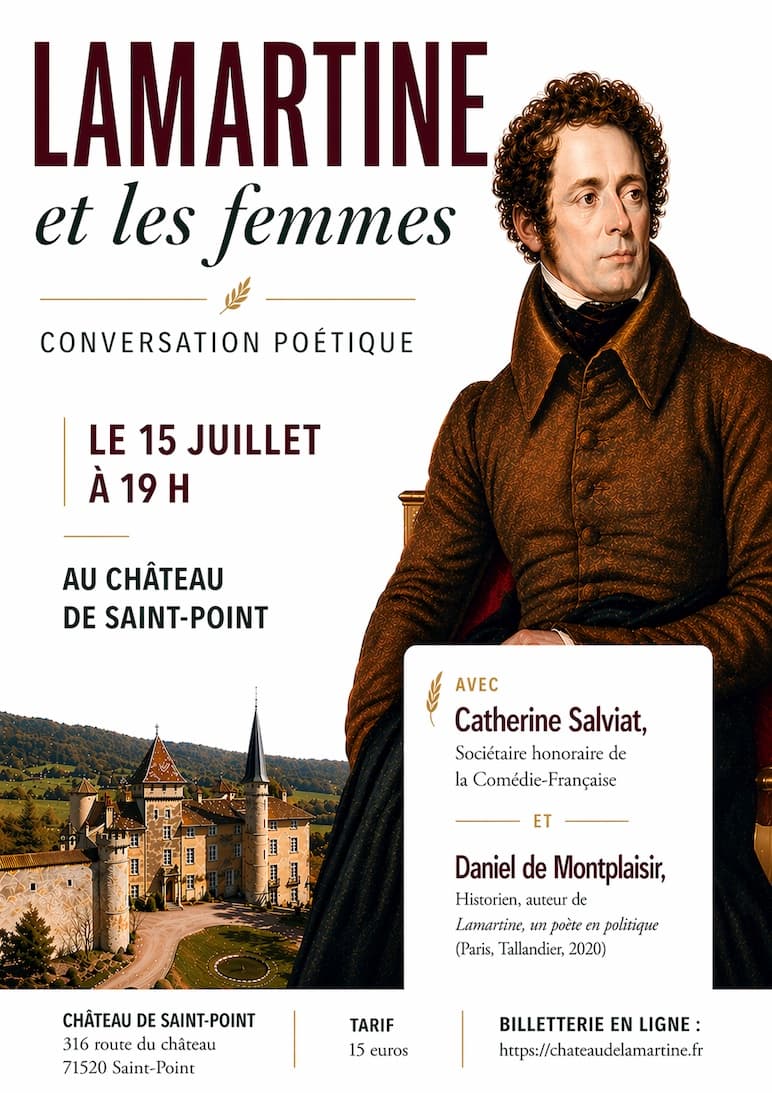 Affiche du spectacle « Lamartine et les femmes » au Château de Saint-Point